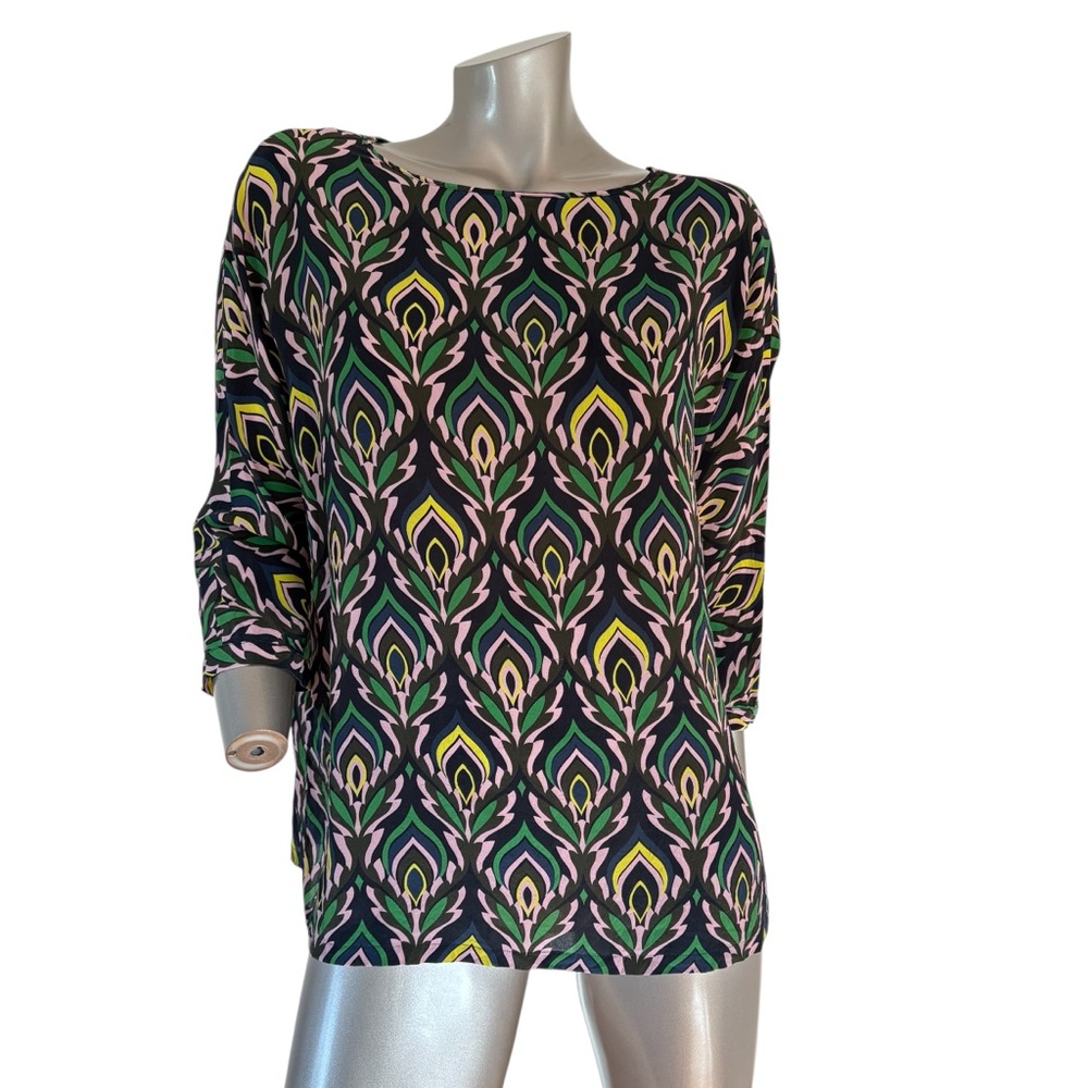 Silk Missoni Blouse Graphic Tunic Large-XLarge